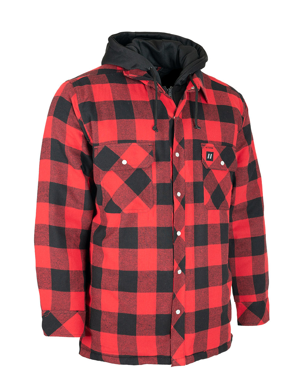 Forcefield Red Buffalo Hooded Plaid Quilt-Lined Flannel Shirt