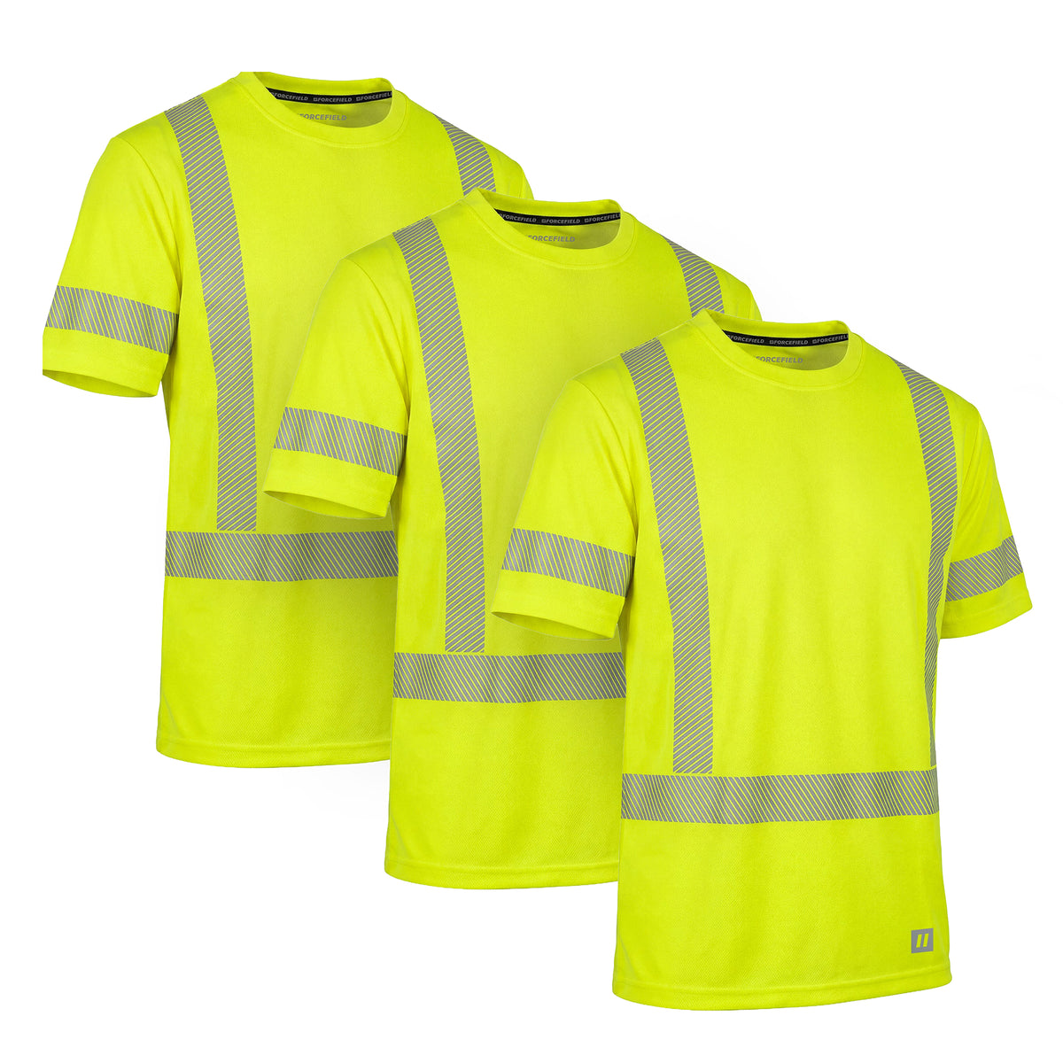 Forcefield Hi Vis Coolknit™ Lime Crewneck Short Sleeve Segmented Cooling T-Shirt (Multi-Pack)