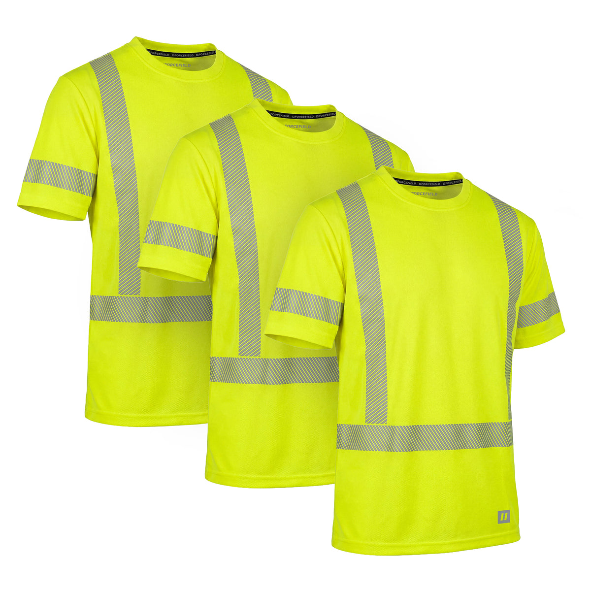 Forcefield Hi Vis Coolknit™ Lime Crewneck Short Sleeve Segmented Cooling T-Shirt (Multi-Pack)