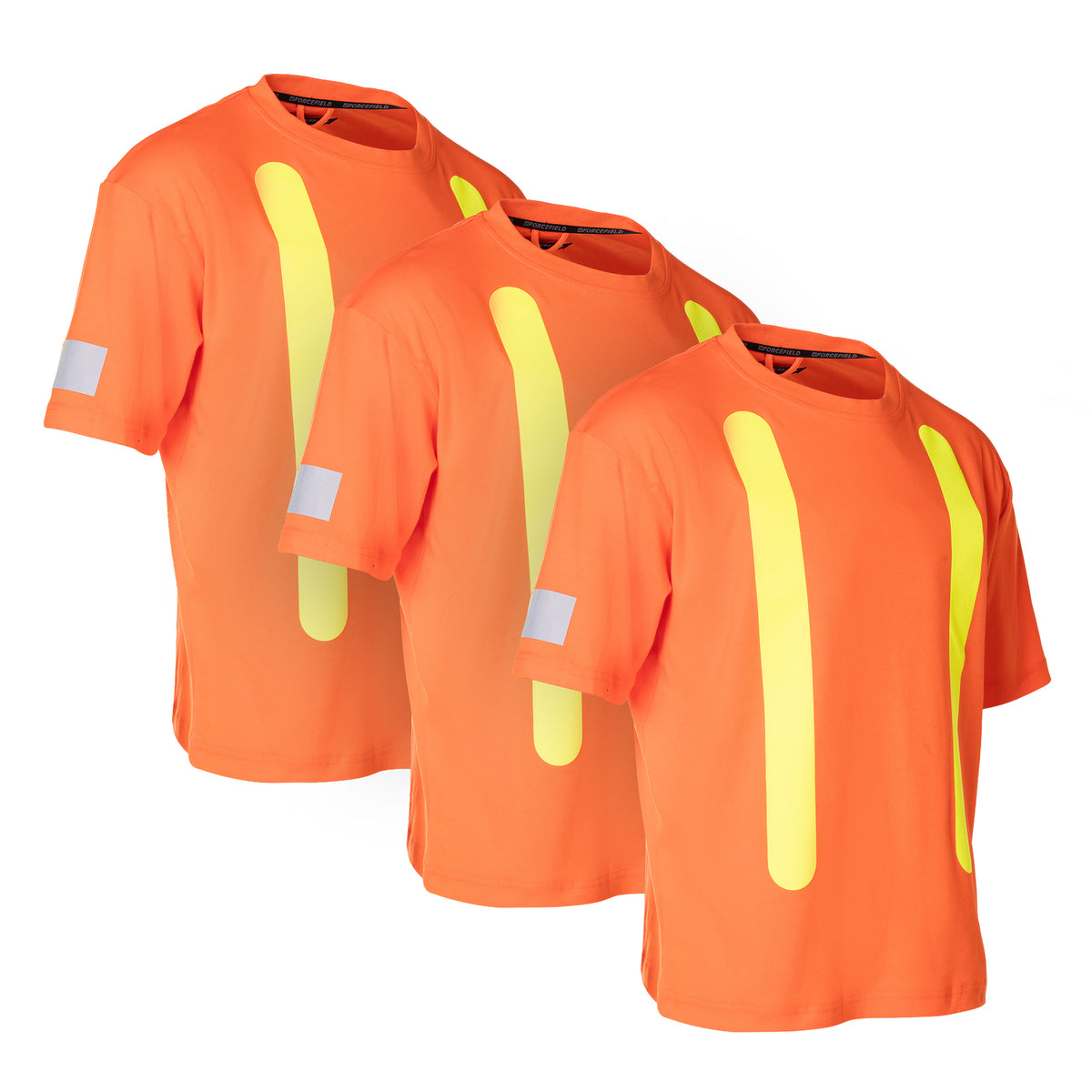 Forcefield Retro Safety Cotton Short Sleeve Tee With Reflective Arm Striping (Multi-Pack)