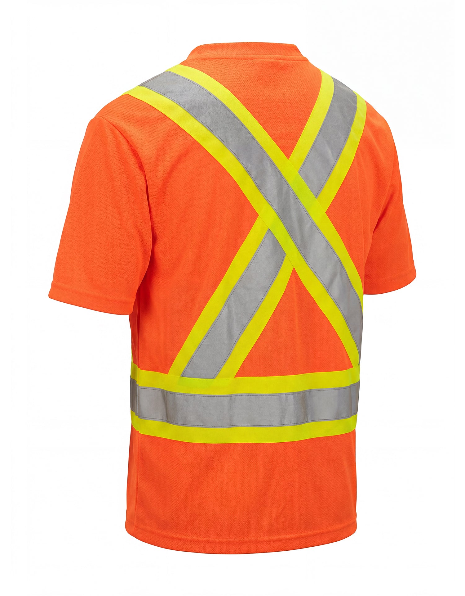 Forcefield Ultrasoft Hi Vis Crewneck Short Sleeve Safety Tee Shirt with Chest Pocket
