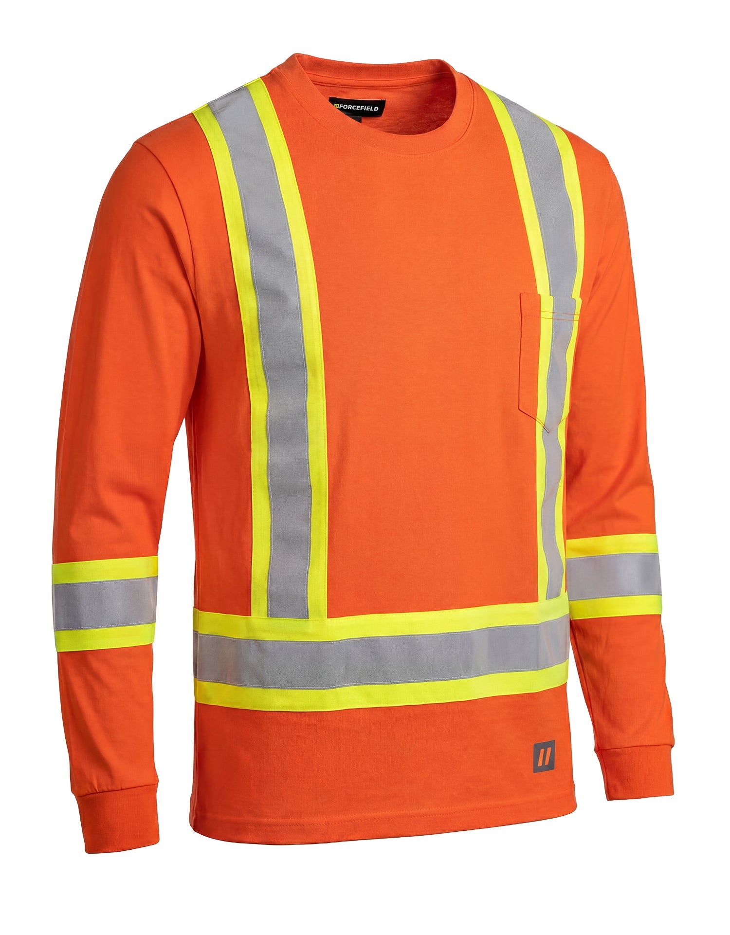 Ultracool Orange Poly/Cotton Crewneck Long Sleeve Safety T-Shirt