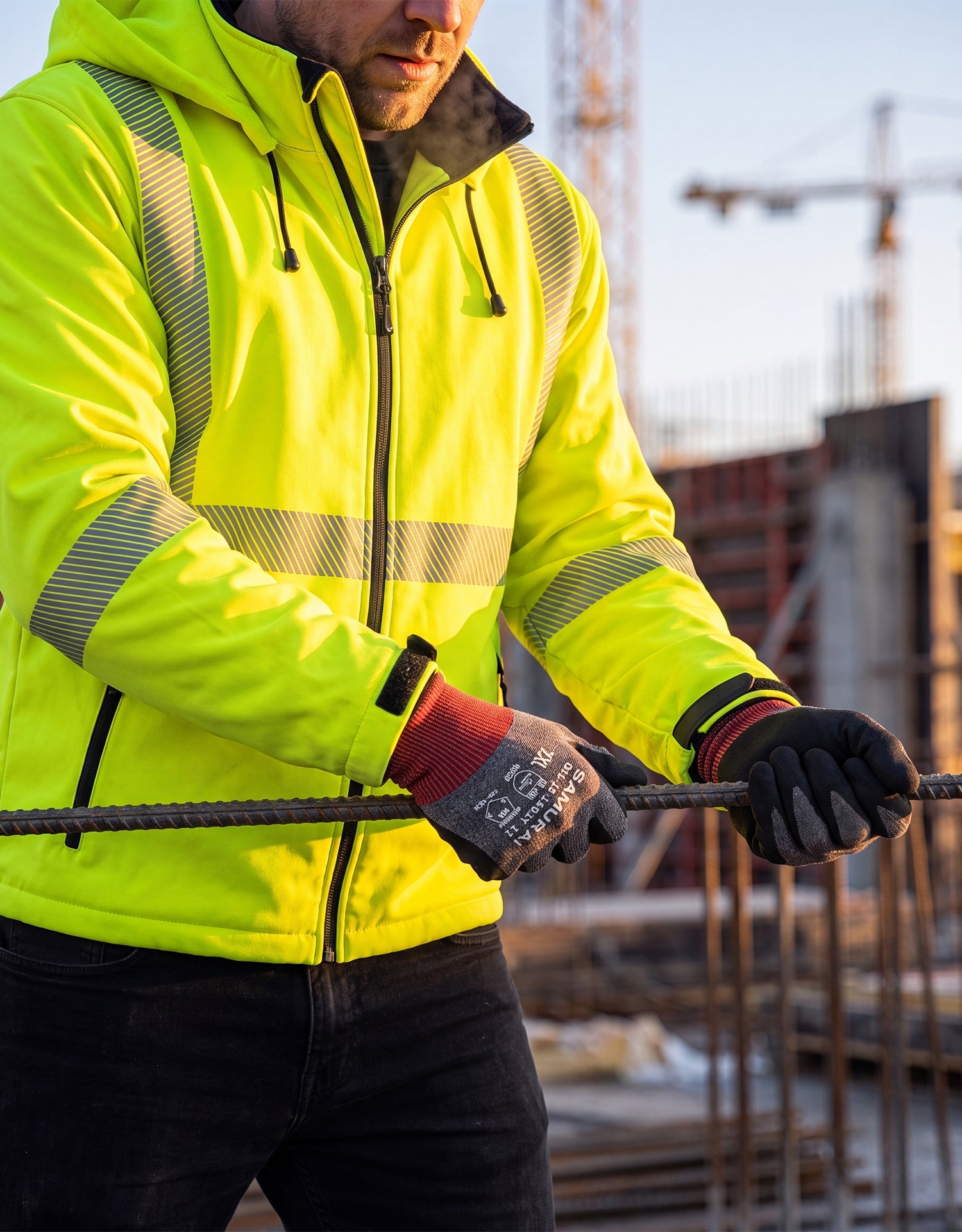 Forcefield Hi Vis Safety Softshell Jacket with Segmented Tape