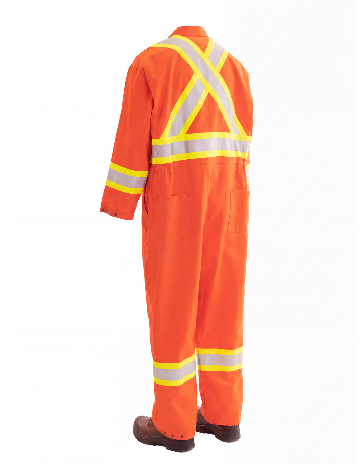 Combinaison orange100 % coton traité RF avec bande réfléchissante