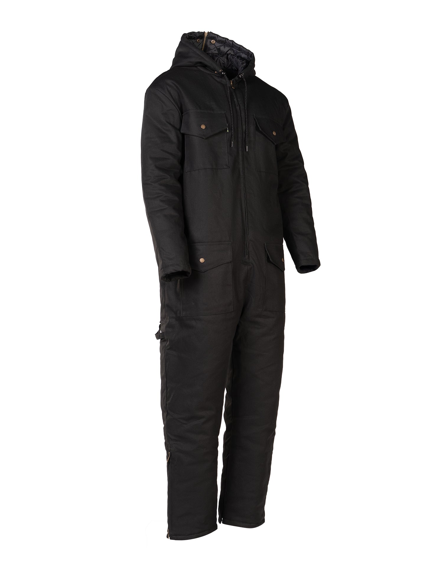 Forcefield Winter Lined Black Cotton Canvas Coverall