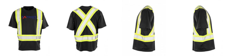 Custom Printed Hi Vis Crew Neck Short Sleeve Safety Tee Shirt with Chest Pocket