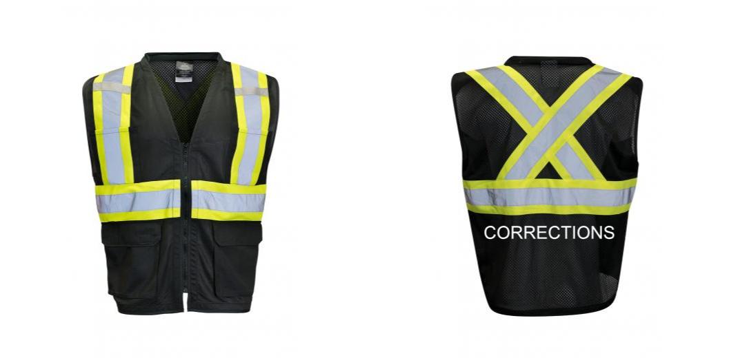 Custom Printed Hi Vis Traffic Safety Vest with Zipper Front, Tricot Polyester