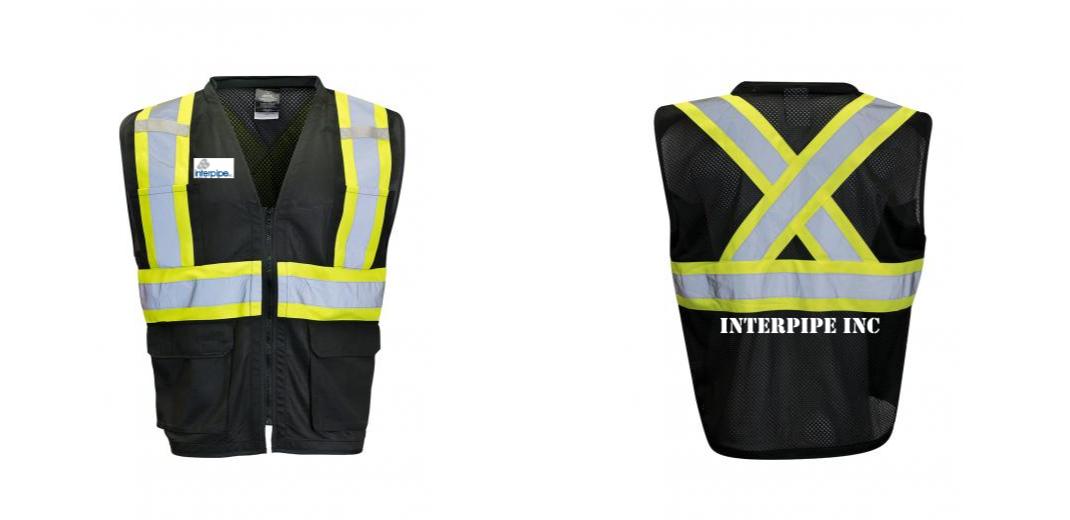 Custom Printed Hi Vis Traffic Safety Vest with Zipper Front, Tricot Polyester