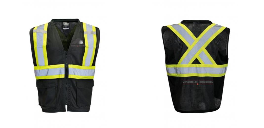 Custom Printed Hi Vis Traffic Safety Vest with Zipper Front, Tricot Polyester