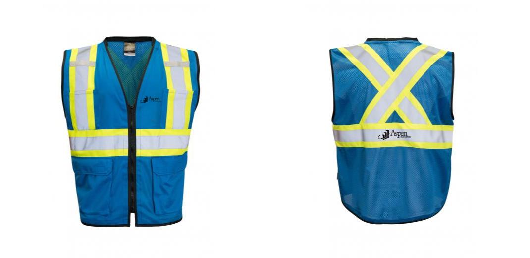 Custom Printed Hi Vis Traffic Safety Vest with Zipper Front, Tricot Polyester