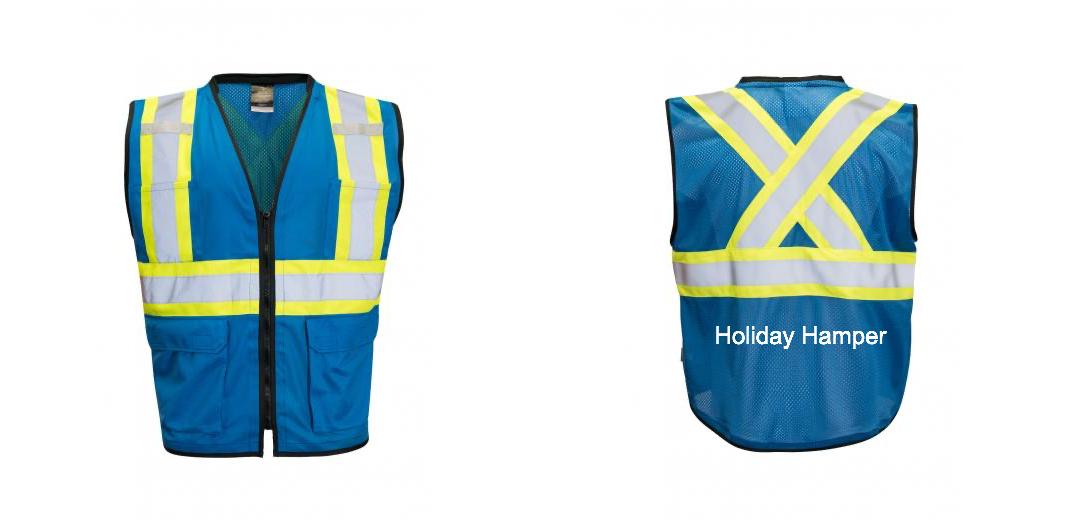 Custom Printed Hi Vis Traffic Safety Vest with Zipper Front, Tricot Polyester