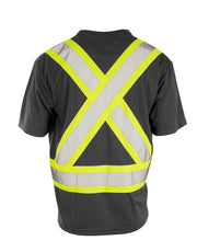 T-shirt de sécurité haute visibilité, manches courtes col en V 