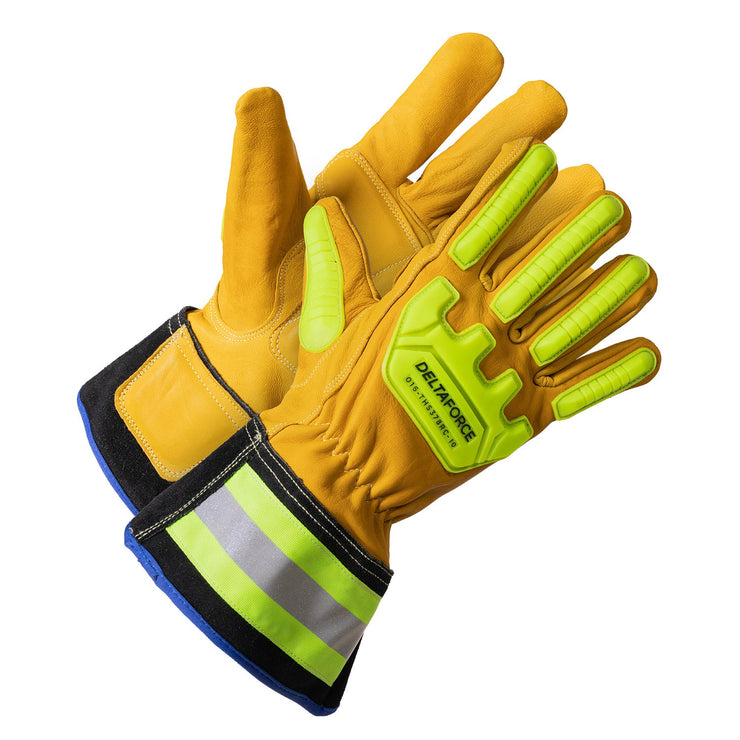 Delta Force Anti-Impact Goatskin Safety Cuﬀ Gloves