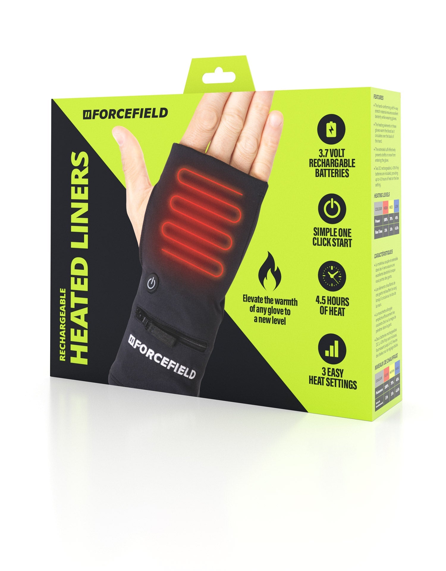 Doublures de gants chauffantes rechargeables