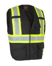 Veste de sécurité résistante au feu (RF) haute visibilité en coton canard