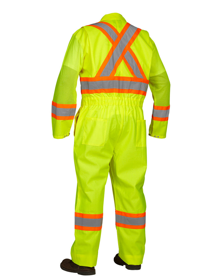 Hi Vis Safety Flagger's Coverall, Unlined