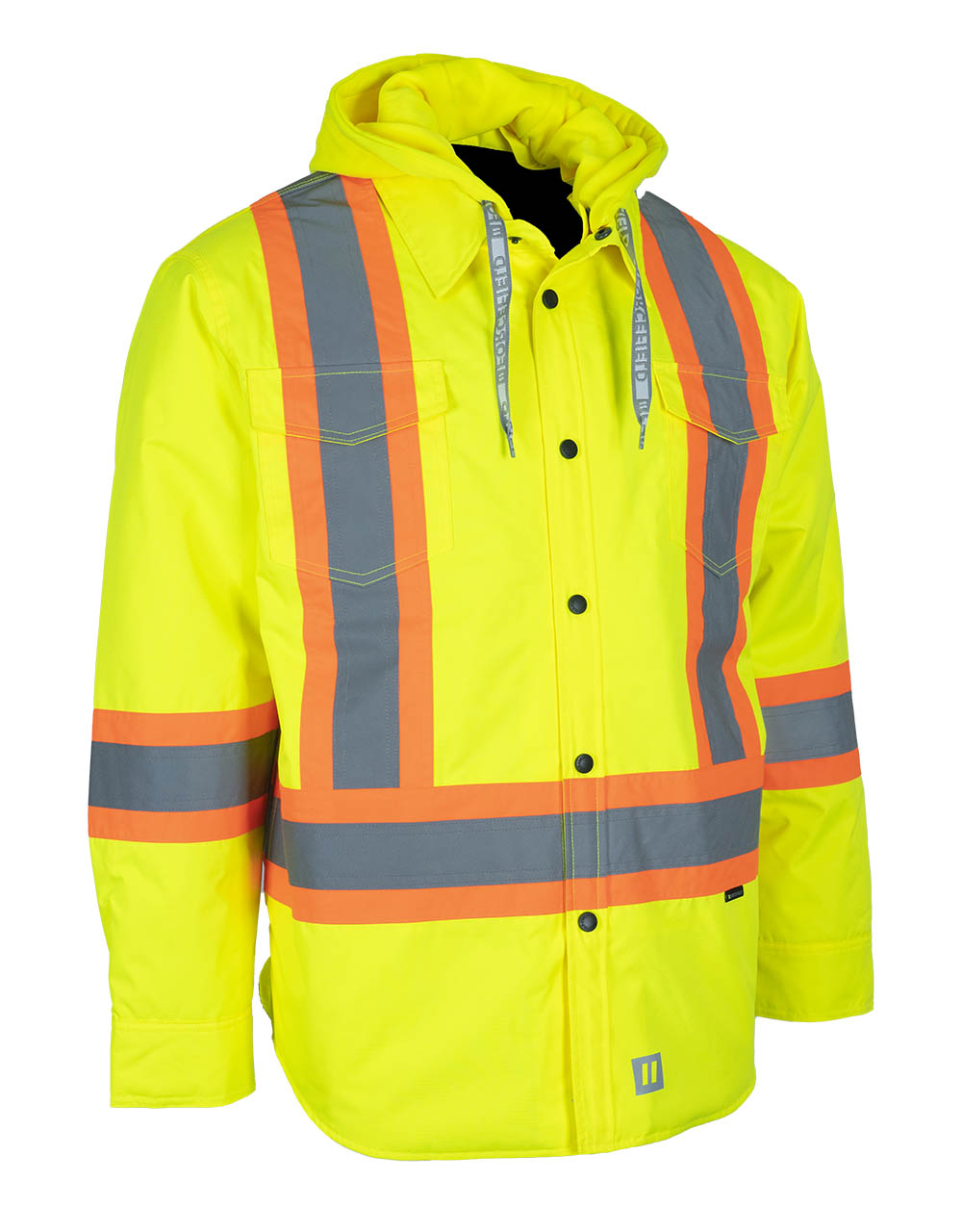 Hi-Vis Hoodie Shacket With Detachable Hood