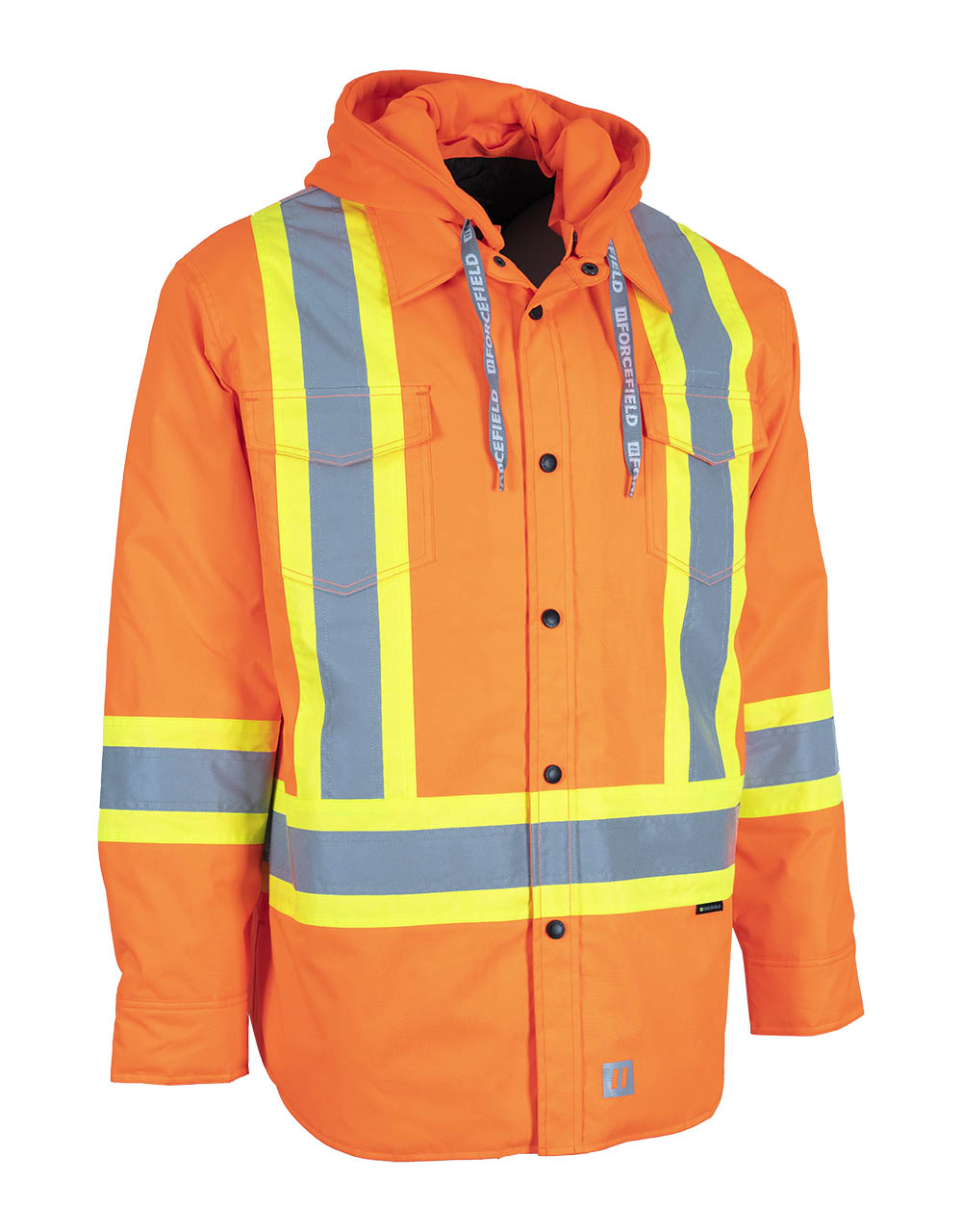 Hi-Vis Hoodie Shacket With Detachable Hood