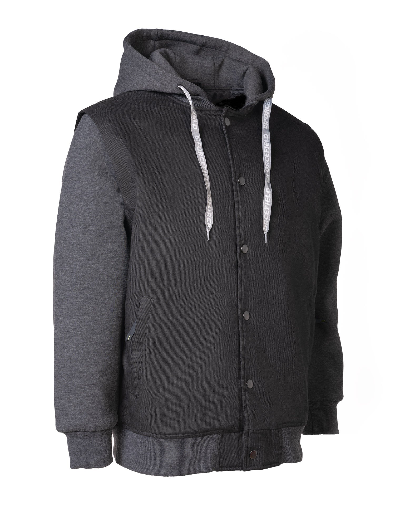 Canvas Baseball Jacket with Hood