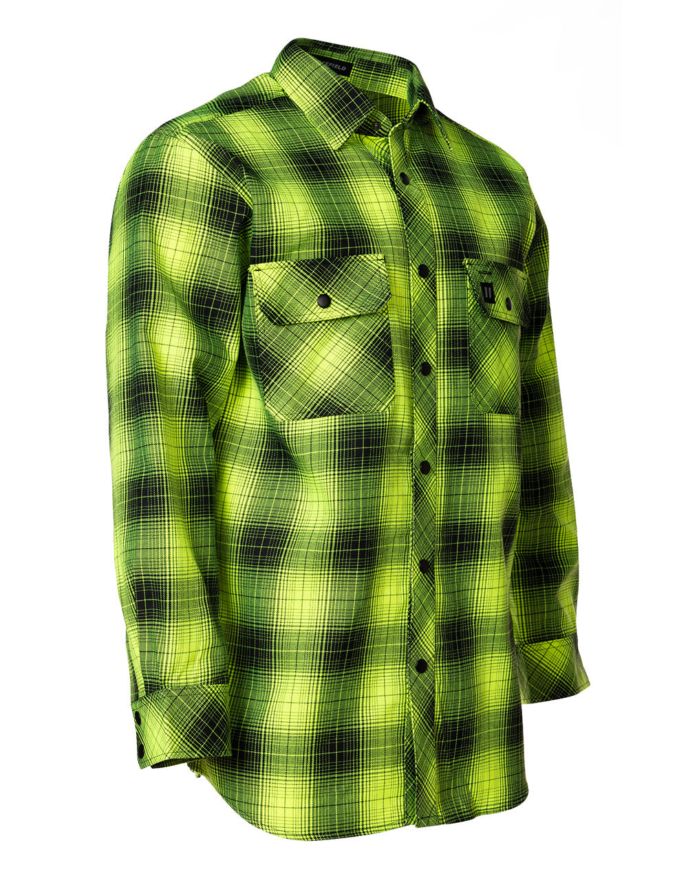 Hi Vis Black Shadow Plaid Unlined Flannel Shirt