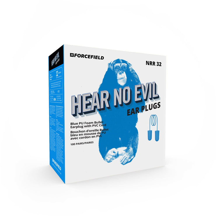 Bouchons d'oreilles détectables à forme filaire bleu "Hear No Evil", boîte de 100 paires