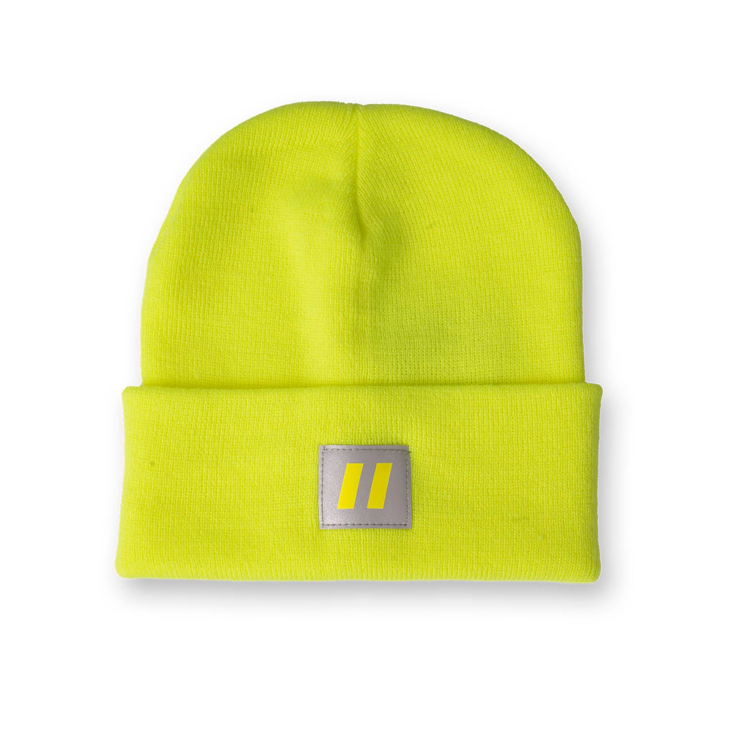 Hi Vis Lime Toque with Reflective Patch