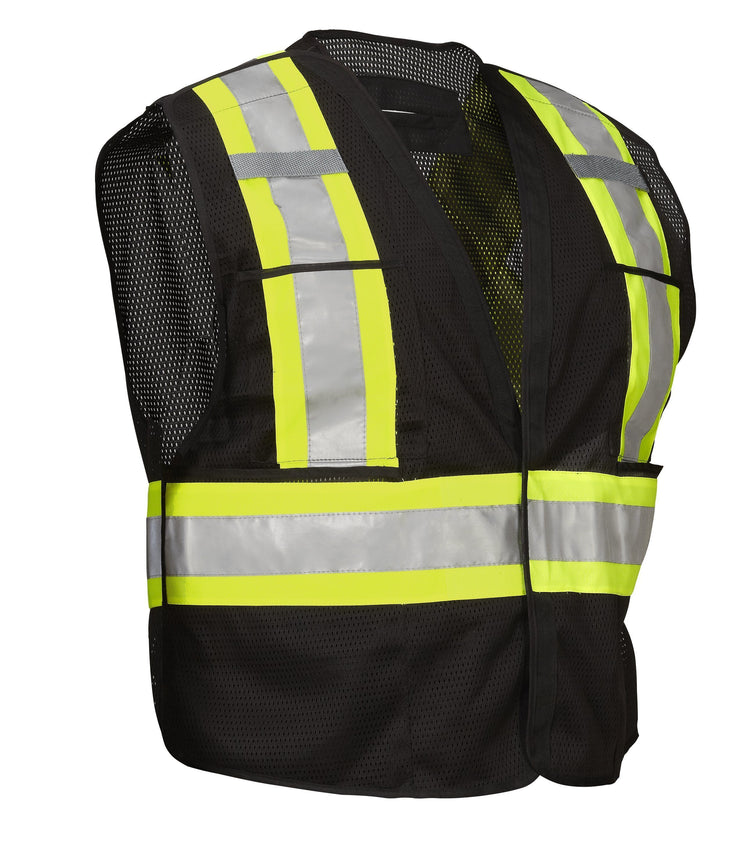 5-Point Tear-away Hi Vis Mesh Traffic Safety Vest, 3 Sizes - Hi Vis Safety