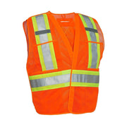 5-Point Tear-away Hi Vis Mesh Traffic Safety Vest, 3 Sizes - Hi Vis Safety