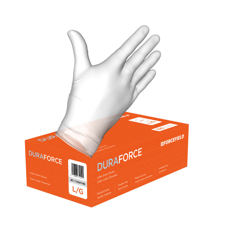Duraforce Latex Disposable Examination Gloves (Case of 1000 Gloves)