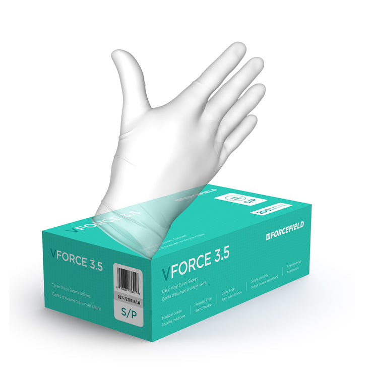 Gants d'examen jetables en vinyle VForce 3.5 (caisse de 2000 gants)