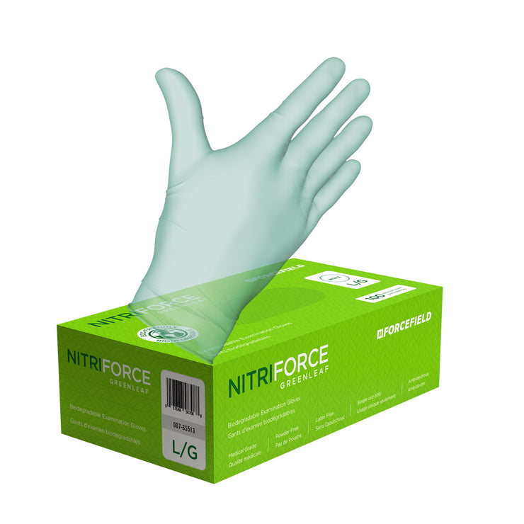 Nitriforce Greenleaf Gants d'examen jetables biodégradables (caisse de 1000 gants)