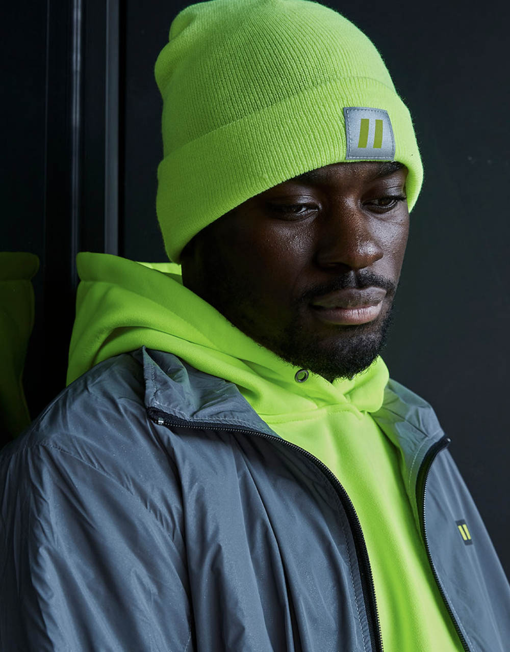 Toque Hi Vis Lime avec écusson réfléchissant