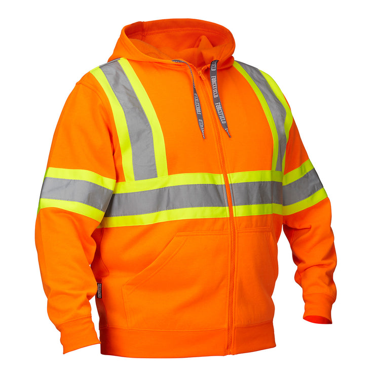Deluxe Hi Vis Safety Hoodie, Attached Hood