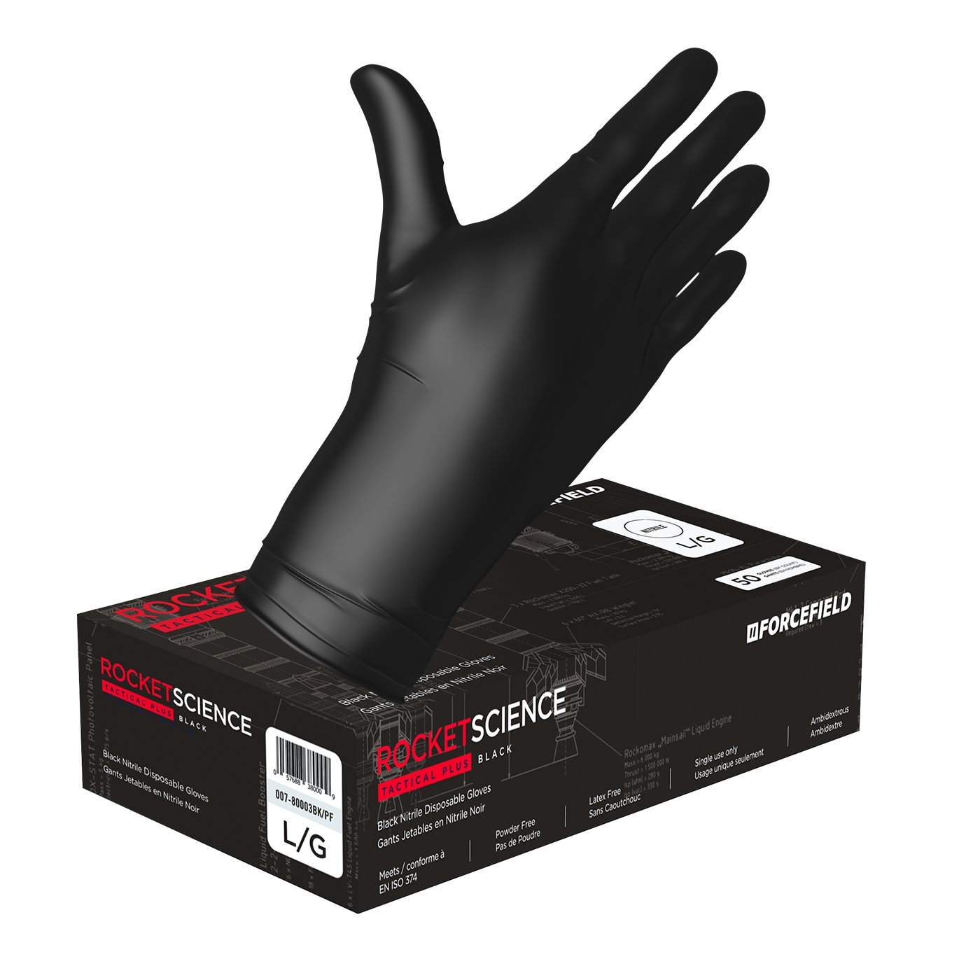 Gants Rocket Science jetables en nitrile ultra-résistants (Caisse de 500 gants)