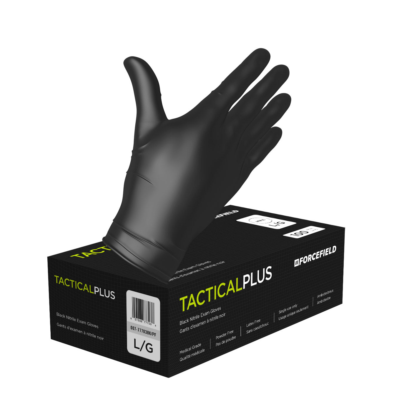 Gants d'examen jetables en nitrile Tactical Plus (Caisse de 1000 gants)