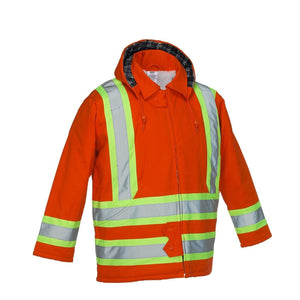 Cotton Canvas Insulated Safety Parka - Hi Vis Safety