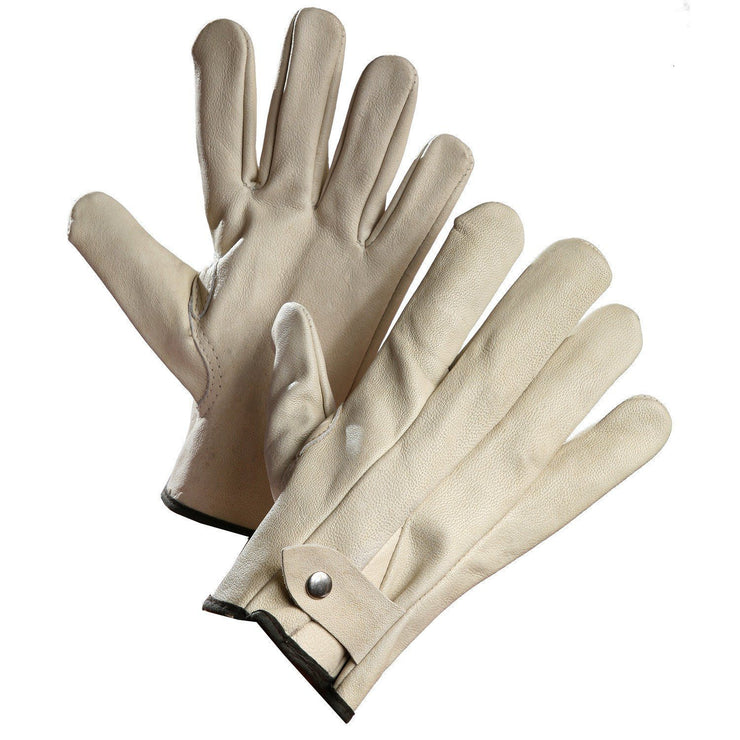 Cowhide Roper's Glove, Button snap Wrist - Hi Vis Safety