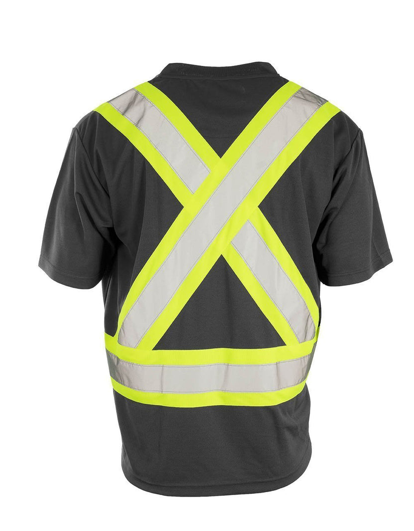 Forcefield Custom Printed Hi Vis V-Neck Short Sleeve Safety Tee Shirt ...