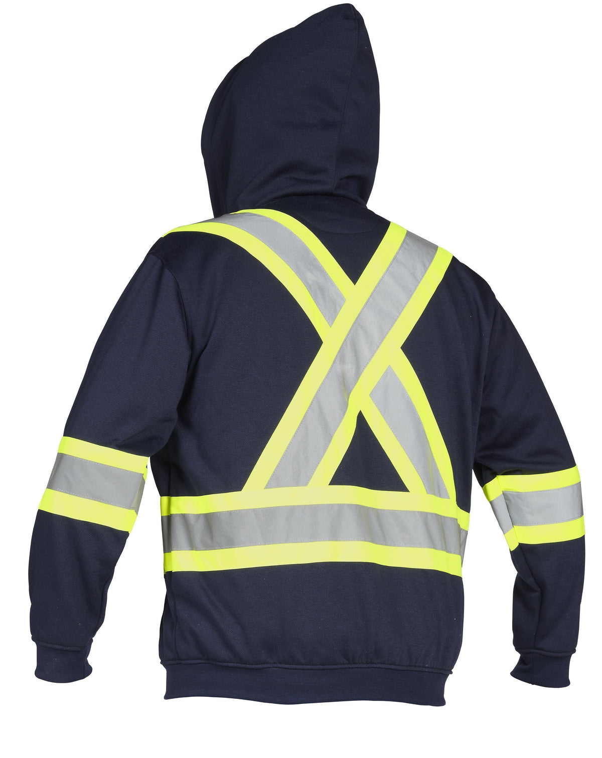 Deluxe Hi Vis Safety Hoodie, Attached Hood - Hi Vis Safety