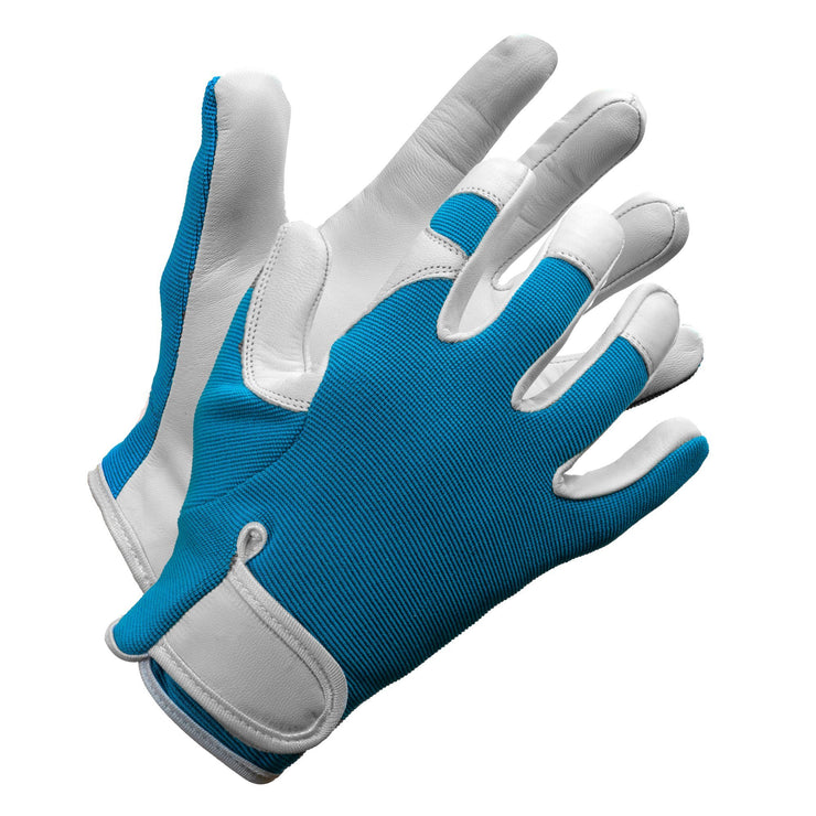 "Fieldwork Ladies Garden Gloves" Leather Precision Fit - Hi Vis Safety
