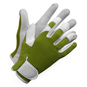 "Fieldwork Ladies Garden Gloves" Leather Precision Fit - Hi Vis Safety