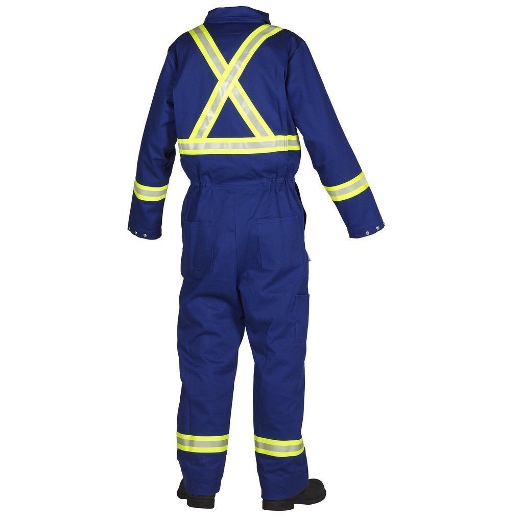 FR Treated 100% Cotton Coverall with Reflective Tape - Hi Vis Safety