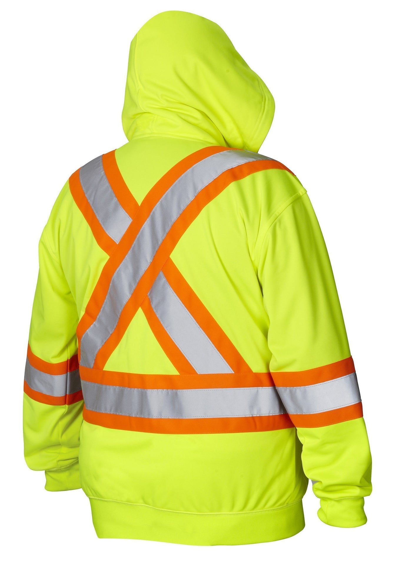 Hi Vis Safety Hoodie with Detachable Hood and Water Repellent Finish - Hi Vis Safety