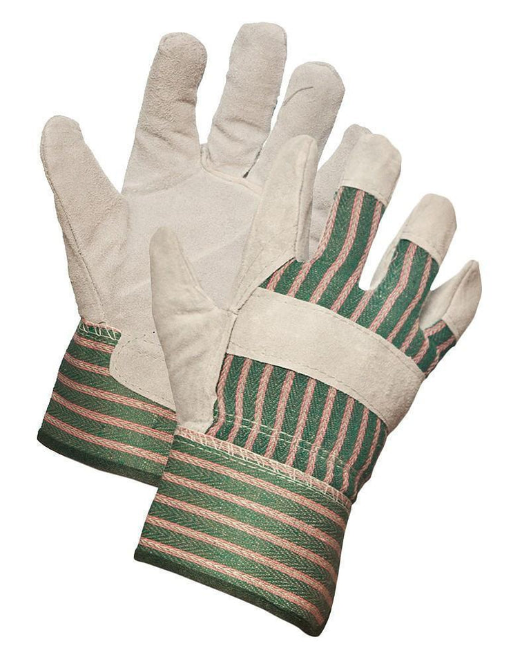 Ladies Size Split Leather Work Gloves - Hi Vis Safety