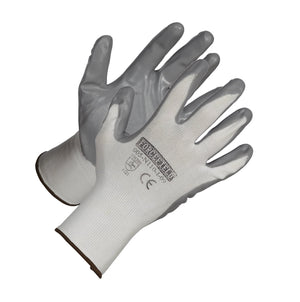 Seamless Knit Nylon Nitrile Palm Coated Work Gloves - Hi Vis Safety