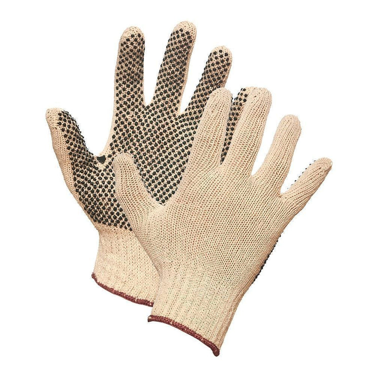 String Knit Work Gloves with PVC Dots on Palm - Hi Vis Safety