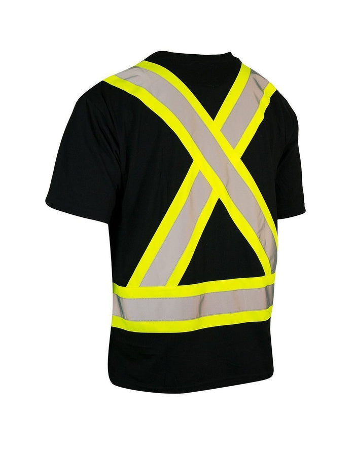 Ultrasoft Hi Vis Crew Neck Short Sleeve Safety Tee Shirt with Chest Po