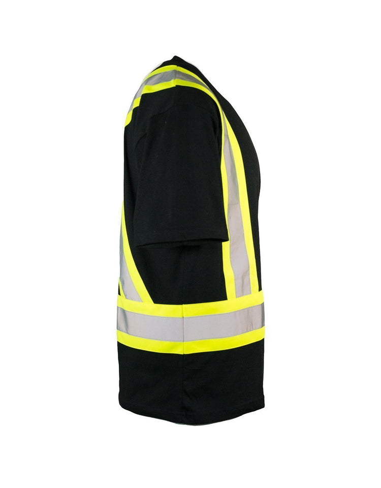 Ultracool Poly/Cotton Crew Neck Short Sleeve Safety Tee Shirt with Chest Pocket - Hi Vis Safety