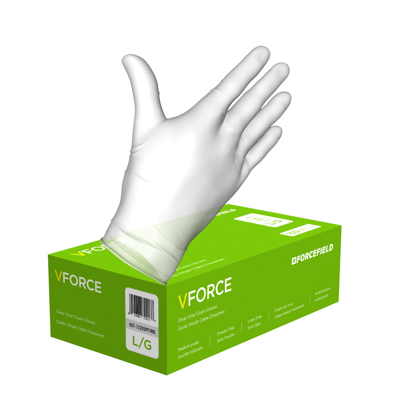 Gants d'examen jetables en vinyle VForce (Caisse de 1000 gants)