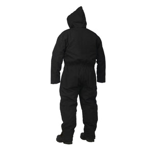 Winter Lined Black Cotton Canvas Coverall - Hi Vis Safety